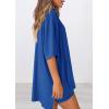 imagePRETTYGARDEN Womens Two Piece Lounge Set 2025 Summer Casual Oversized Shirts Biker Shorts Matching Airport Travel OutfitRoyal Blue