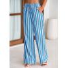 imagePRETTYGARDEN Womens Wide Leg Lounge Pants 2025 Summer Drawstring Elastic Waist Comfy Striped Pajama Bottoms Trendy ClothesStriped Grey Blue
