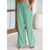 imagePRETTYGARDEN Womens Wide Leg Lounge Pants 2025 Summer Drawstring Elastic Waist Comfy Striped Pajama Bottoms Trendy ClothesStriped Grey Blue Green