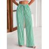 imagePRETTYGARDEN Womens Wide Leg Lounge Pants 2025 Summer Drawstring Elastic Waist Comfy Striped Pajama Bottoms Trendy ClothesStriped Grey Blue Green