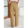 imagePRETTYGARDEN Womens Wide Leg Lounge Pants 2025 Summer Drawstring Elastic Waist Comfy Striped Pajama Bottoms Trendy ClothesStriped Khaki Army Green