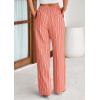 imagePRETTYGARDEN Womens Wide Leg Lounge Pants 2025 Summer Drawstring Elastic Waist Comfy Striped Pajama Bottoms Trendy ClothesStriped Pink Orange