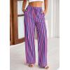 imagePRETTYGARDEN Womens Wide Leg Lounge Pants 2025 Summer Drawstring Elastic Waist Comfy Striped Pajama Bottoms Trendy ClothesStriped Rose Pink Dark Blue