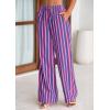 imagePRETTYGARDEN Womens Wide Leg Lounge Pants 2025 Summer Drawstring Elastic Waist Comfy Striped Pajama Bottoms Trendy ClothesStriped Rose Pink Dark Blue