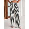 imagePRETTYGARDEN Womens Wide Leg Lounge Pants 2025 Summer Drawstring Elastic Waist Comfy Striped Pajama Bottoms Trendy ClothesStriped White Black