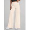 imagePRETTYGARDEN Womens Wide Leg Palazzo Pants 2025 Dressy Casual Lounge Workout Sweatpants High Waisted TrousersBeige