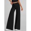 imagePRETTYGARDEN Womens Wide Leg Palazzo Pants 2025 Dressy Casual Lounge Workout Sweatpants High Waisted TrousersBlack