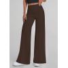 imagePRETTYGARDEN Womens Wide Leg Palazzo Pants 2025 Dressy Casual Lounge Workout Sweatpants High Waisted TrousersBrown