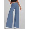 imagePRETTYGARDEN Womens Wide Leg Palazzo Pants 2025 Dressy Casual Lounge Workout Sweatpants High Waisted TrousersGrey Blue
