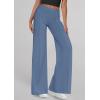 imagePRETTYGARDEN Womens Wide Leg Palazzo Pants 2025 Dressy Casual Lounge Workout Sweatpants High Waisted TrousersGrey Blue