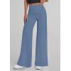 imagePRETTYGARDEN Womens Wide Leg Palazzo Pants 2025 Dressy Casual Lounge Workout Sweatpants High Waisted TrousersGrey Blue