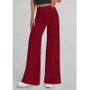imagePRETTYGARDEN Womens Wide Leg Palazzo Pants 2025 Dressy Casual Lounge Workout Sweatpants High Waisted TrousersWine Red