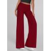 imagePRETTYGARDEN Womens Wide Leg Palazzo Pants 2025 Dressy Casual Lounge Workout Sweatpants High Waisted TrousersWine Red