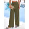 imagePRETTYGARDEN Womens Wide Leg Pants Casual 2025 Elastic Waist Loose Flowy Palazzo Pants Trousers with PocketsArmy Green