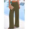 imagePRETTYGARDEN Womens Wide Leg Pants Casual 2025 Elastic Waist Loose Flowy Palazzo Pants Trousers with PocketsArmy Green
