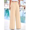 imagePRETTYGARDEN Womens Wide Leg Pants Casual 2025 Elastic Waist Loose Flowy Palazzo Pants Trousers with PocketsBeige