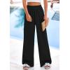 imagePRETTYGARDEN Womens Wide Leg Pants Casual 2025 Elastic Waist Loose Flowy Palazzo Pants Trousers with PocketsBlack