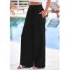 imagePRETTYGARDEN Womens Wide Leg Pants Casual 2025 Elastic Waist Loose Flowy Palazzo Pants Trousers with PocketsBlack
