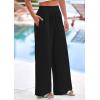 imagePRETTYGARDEN Womens Wide Leg Pants Casual 2025 Elastic Waist Loose Flowy Palazzo Pants Trousers with PocketsBlack