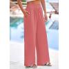 imagePRETTYGARDEN Womens Wide Leg Pants Casual 2025 Elastic Waist Loose Flowy Palazzo Pants Trousers with PocketsDusty Pink