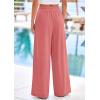 imagePRETTYGARDEN Womens Wide Leg Pants Casual 2025 Elastic Waist Loose Flowy Palazzo Pants Trousers with PocketsDusty Pink