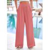 imagePRETTYGARDEN Womens Wide Leg Pants Casual 2025 Elastic Waist Loose Flowy Palazzo Pants Trousers with PocketsDusty Pink