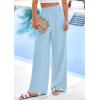 imagePRETTYGARDEN Womens Wide Leg Pants Casual 2025 Elastic Waist Loose Flowy Palazzo Pants Trousers with PocketsLight Blue