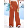 imagePRETTYGARDEN Womens Wide Leg Pants Casual 2025 Elastic Waist Loose Flowy Palazzo Pants Trousers with PocketsRust Red