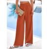 imagePRETTYGARDEN Womens Wide Leg Pants Casual 2025 Elastic Waist Loose Flowy Palazzo Pants Trousers with PocketsRust Red