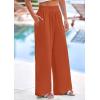 imagePRETTYGARDEN Womens Wide Leg Pants Casual 2025 Elastic Waist Loose Flowy Palazzo Pants Trousers with PocketsRust Red