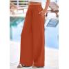 imagePRETTYGARDEN Womens Wide Leg Pants Casual 2025 Elastic Waist Loose Flowy Palazzo Pants Trousers with PocketsRust Red