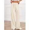 imagePRETTYGARDEN Womens Wide Leg Striped Pants 2025 Fall Casual High Waisted Baggy Palazzo Lounge Trousers Fashion BottomsApricot