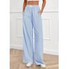 imagePRETTYGARDEN Womens Wide Leg Striped Pants 2025 Fall Casual High Waisted Baggy Palazzo Lounge Trousers Fashion BottomsBlue