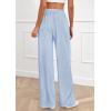 imagePRETTYGARDEN Womens Wide Leg Striped Pants 2025 Fall Casual High Waisted Baggy Palazzo Lounge Trousers Fashion BottomsBlue