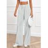 imagePRETTYGARDEN Womens Wide Leg Striped Pants 2025 Fall Casual High Waisted Baggy Palazzo Lounge Trousers Fashion BottomsGrey Blue