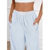 imagePRETTYGARDEN Womens Wide Leg Striped Pants 2025 Fall Casual High Waisted Baggy Palazzo Lounge Trousers Fashion BottomsLight Blue