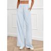 imagePRETTYGARDEN Womens Wide Leg Striped Pants 2025 Fall Casual High Waisted Baggy Palazzo Lounge Trousers Fashion BottomsLight Blue