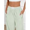imagePRETTYGARDEN Womens Wide Leg Striped Pants 2025 Fall Casual High Waisted Baggy Palazzo Lounge Trousers Fashion BottomsLight Green