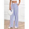 imagePRETTYGARDEN Womens Wide Leg Striped Pants 2025 Fall Casual High Waisted Baggy Palazzo Lounge Trousers Fashion BottomsNavy Blue