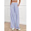 imagePRETTYGARDEN Womens Wide Leg Striped Pants 2025 Fall Casual High Waisted Baggy Palazzo Lounge Trousers Fashion BottomsNavy Blue