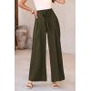 imagePRETTYGARDEN Womens Wide Leg Work Pants Business Casual High Waisted Loose Palazzo Trouser Summer ClothesArmy Green