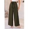 imagePRETTYGARDEN Womens Wide Leg Work Pants Business Casual High Waisted Loose Palazzo Trouser Summer ClothesArmy Green
