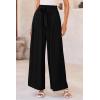 imagePRETTYGARDEN Womens Wide Leg Work Pants Business Casual High Waisted Loose Palazzo Trouser Summer ClothesBlack