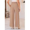 imagePRETTYGARDEN Womens Wide Leg Work Pants Business Casual High Waisted Loose Palazzo Trouser Summer ClothesCamel
