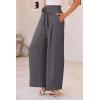 imagePRETTYGARDEN Womens Wide Leg Work Pants Business Casual High Waisted Loose Palazzo Trouser Summer ClothesDark Grey