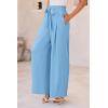 imagePRETTYGARDEN Womens Wide Leg Work Pants Business Casual High Waisted Loose Palazzo Trouser Summer ClothesLight Blue
