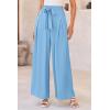 imagePRETTYGARDEN Womens Wide Leg Work Pants Business Casual High Waisted Loose Palazzo Trouser Summer ClothesLight Blue