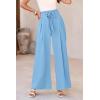 imagePRETTYGARDEN Womens Wide Leg Work Pants Business Casual High Waisted Loose Palazzo Trouser Summer ClothesLight Blue