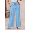 imagePRETTYGARDEN Womens Wide Leg Work Pants Business Casual High Waisted Loose Palazzo Trouser Summer ClothesLight Blue