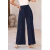 imagePRETTYGARDEN Womens Wide Leg Work Pants Business Casual High Waisted Loose Palazzo Trouser Summer ClothesNavy